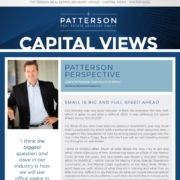 A capital view of a person with the words patterson perspective